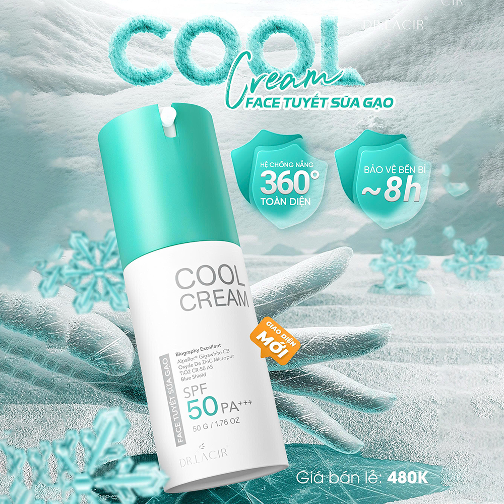 Face tuyết sữa gạo Kem chống nắng Cool Cream Dr Lacir