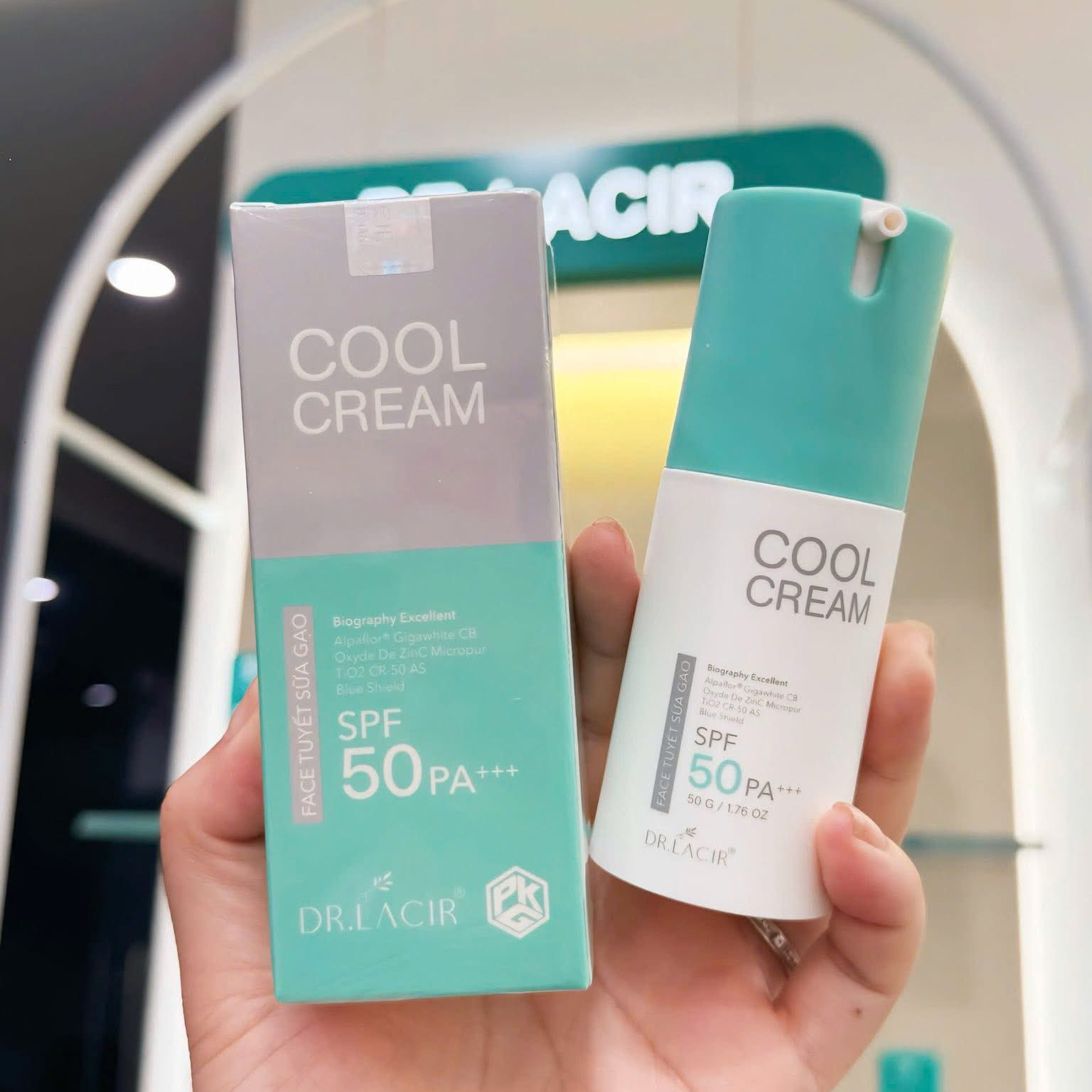 Kem chống nắng Cool Cream Face tuyết sữa gạo Dr Lacir